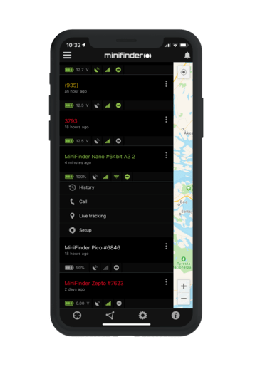 MiniFinder go devices list